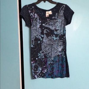 Navy shirt with sparkles